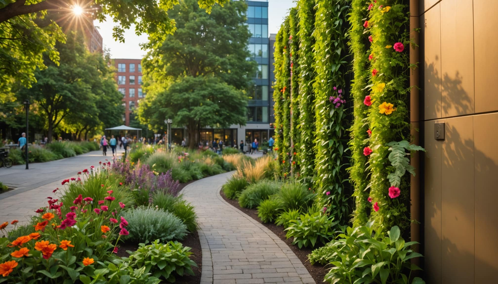 Espaces verts intégrant biodiversité en ville